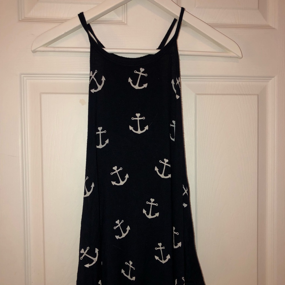 Navy blue anchor tank top
